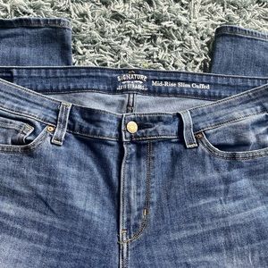 Womens Levi Strauss Signature Mid-Rise Slim Cuffed jeans